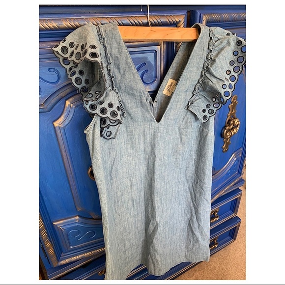 J. Crew size 2 Denim Flutter Sleeve Dress - Picture 1 of 2
